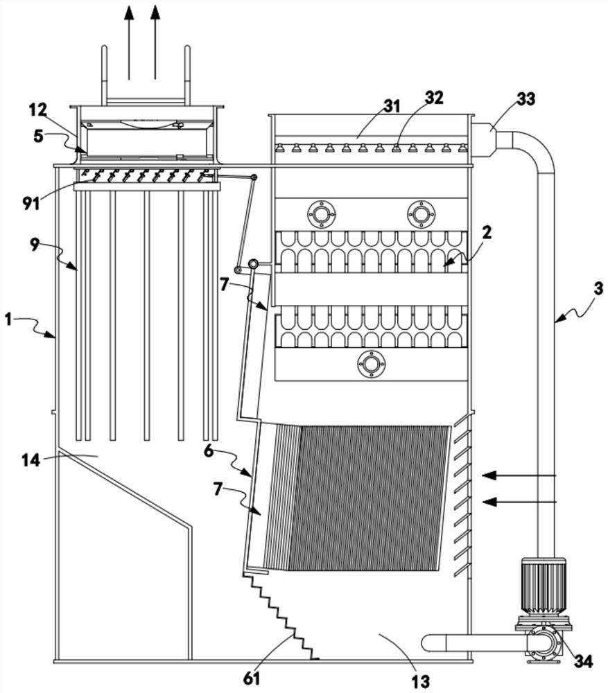 A circulating rapid cooling high-efficiency condenser