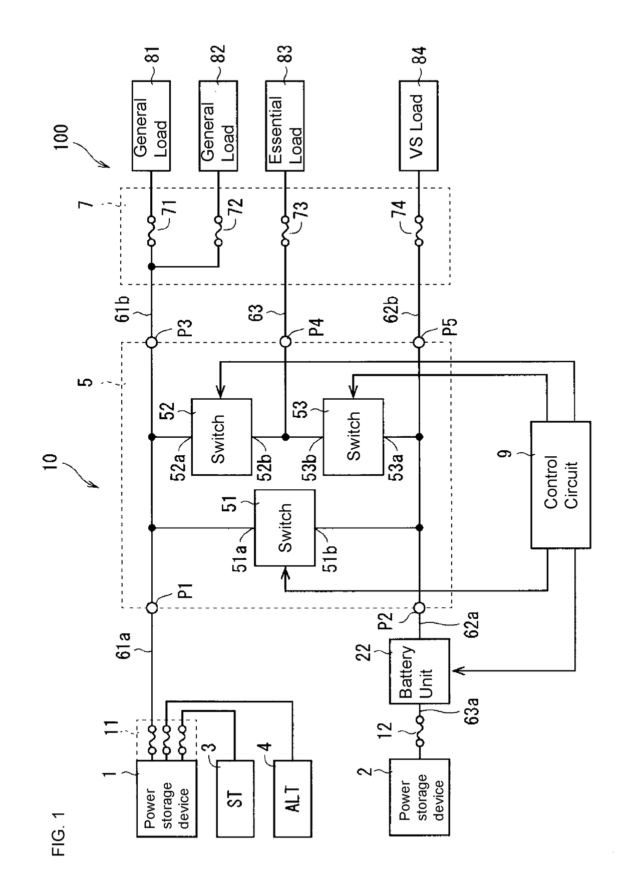 Switch device for in-vehicle power supply, and in-vehicle power supply device