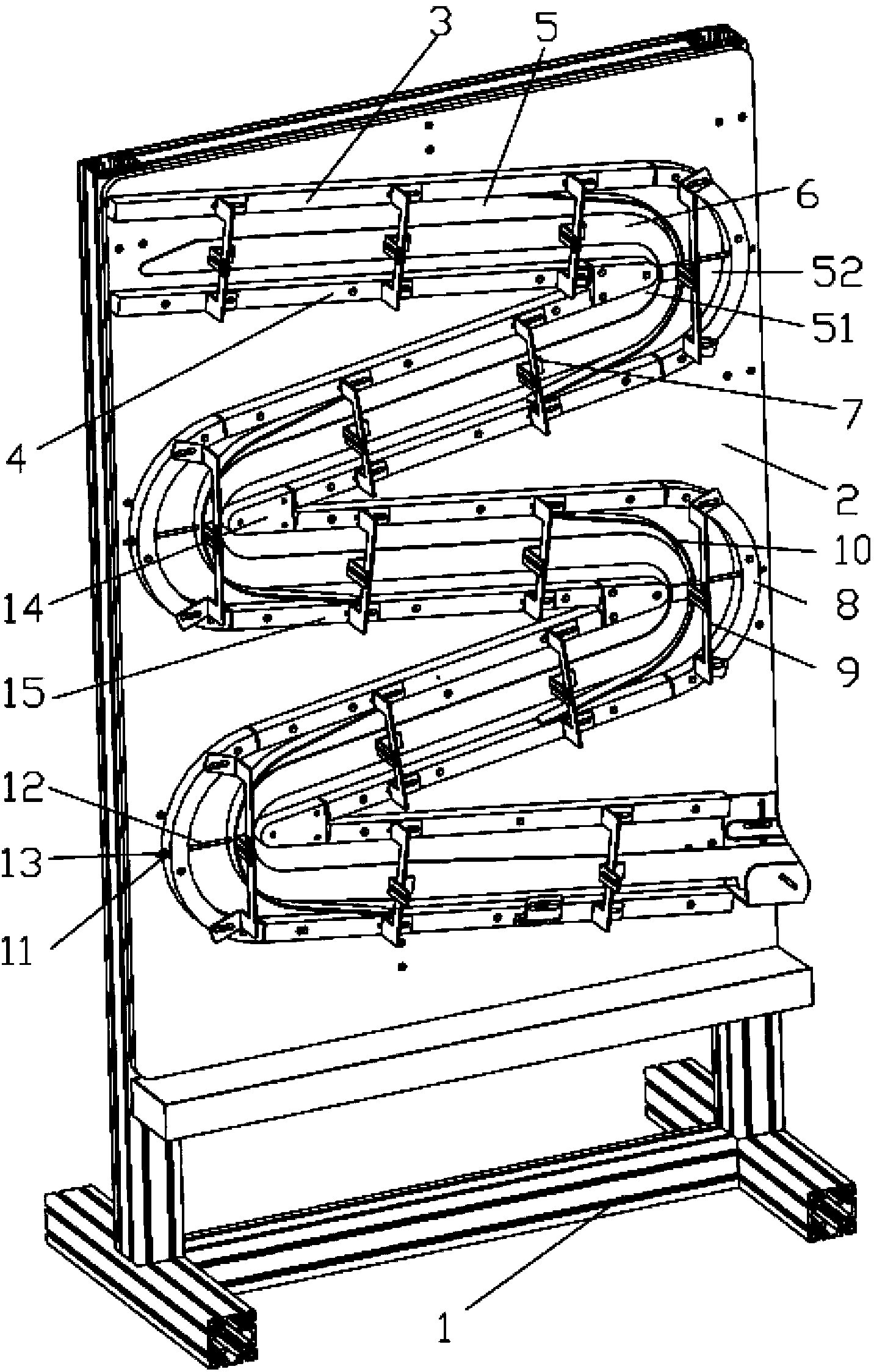 Bearing S-shaped material-loading frame