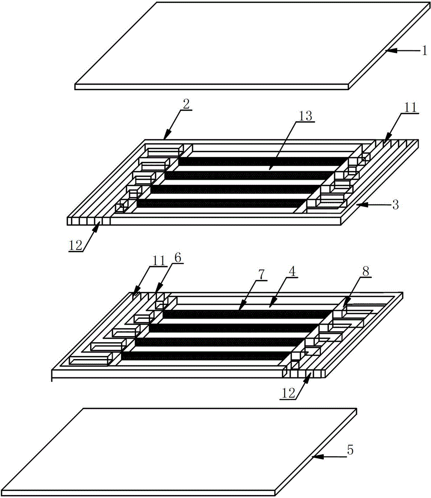 Guide plate film type total-heat heat exchange core body for fresh air ventilator