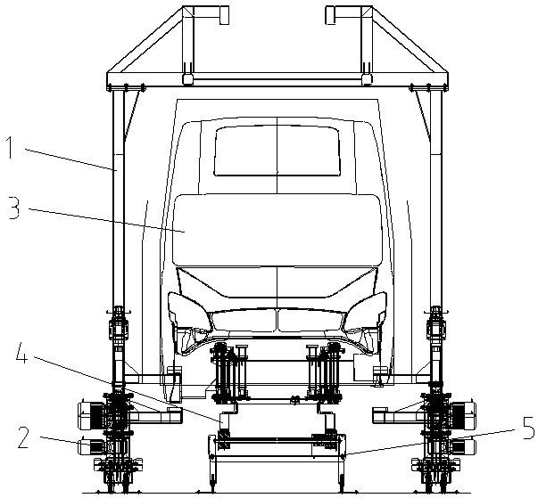 Vehicle body transfer system suitable for multi-vehicle production