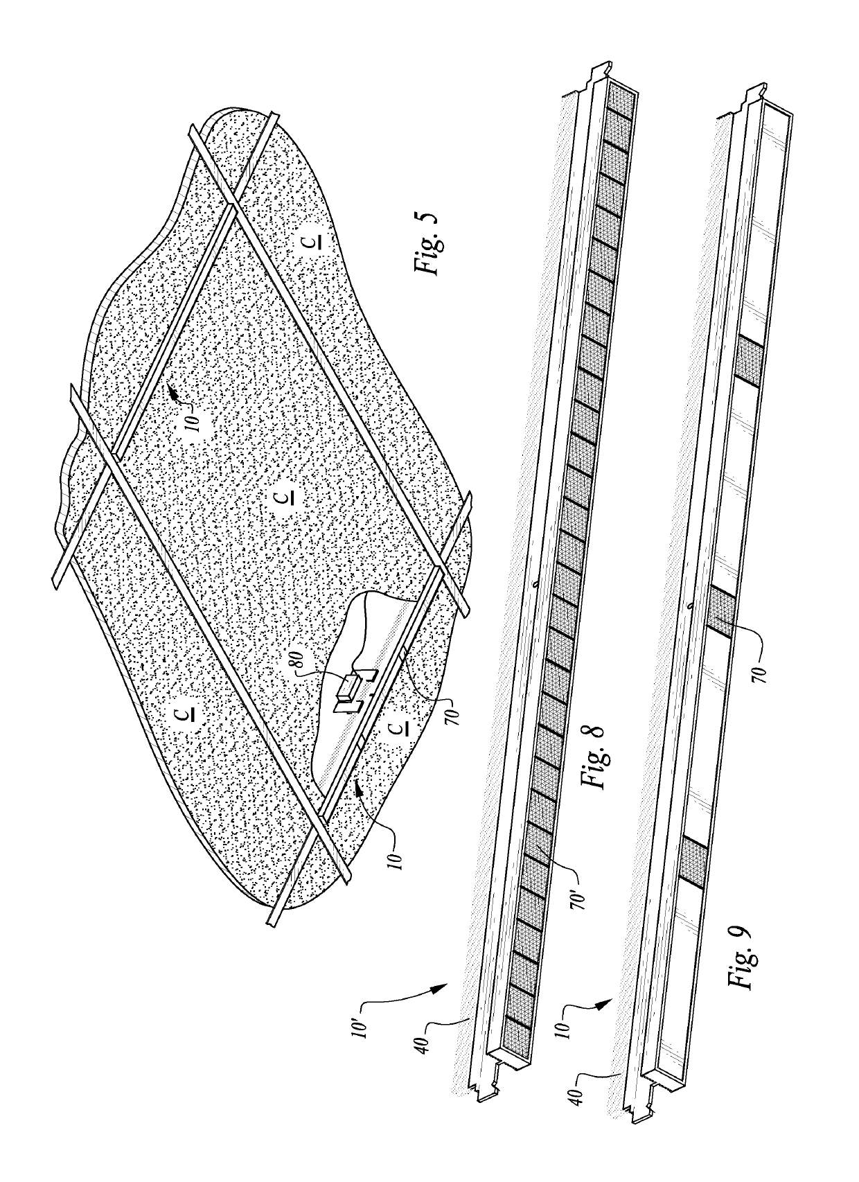 Partially lighted T-bar