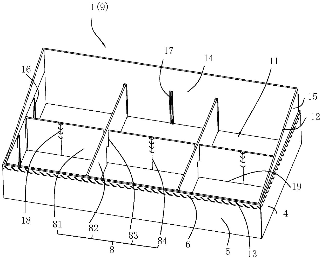 Easy-to-tear multifunctional corrugated packaging box and recombination use method thereof