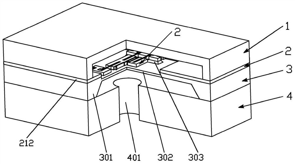 Piezoelectric excitation and tension type silicon microresonant pressure sensor chip and its preparation method