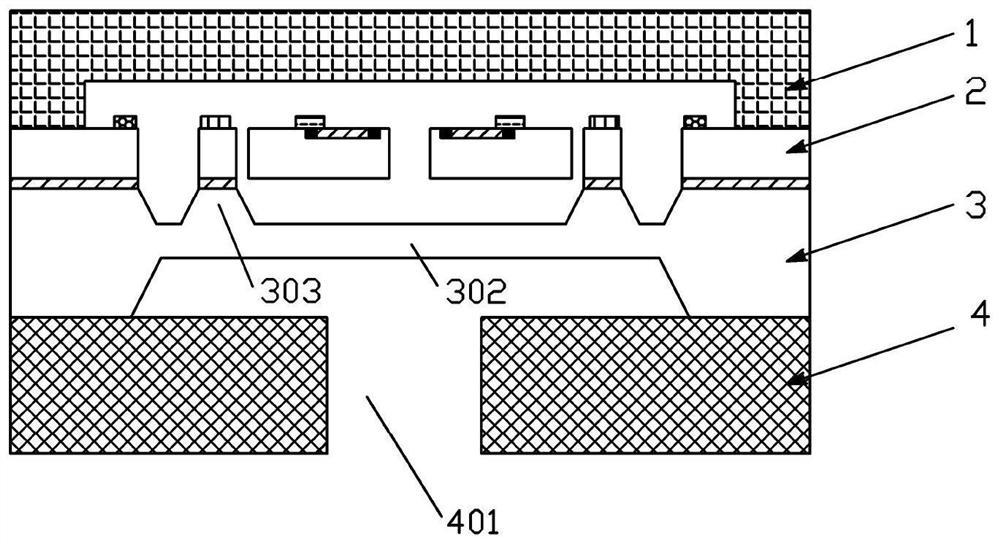 Piezoelectric excitation and tension type silicon microresonant pressure sensor chip and its preparation method