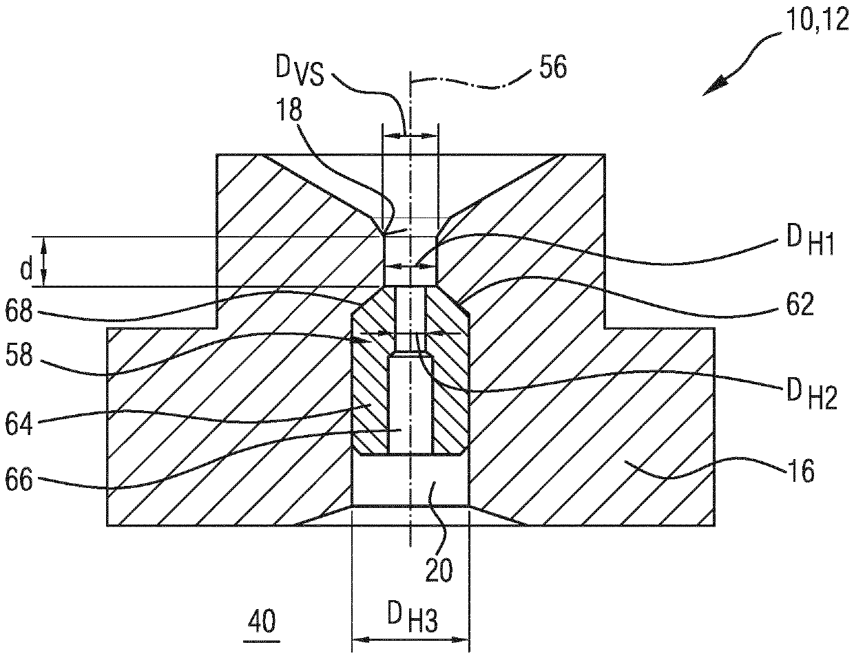 Valve device for a fuel injection system and fuel injection system