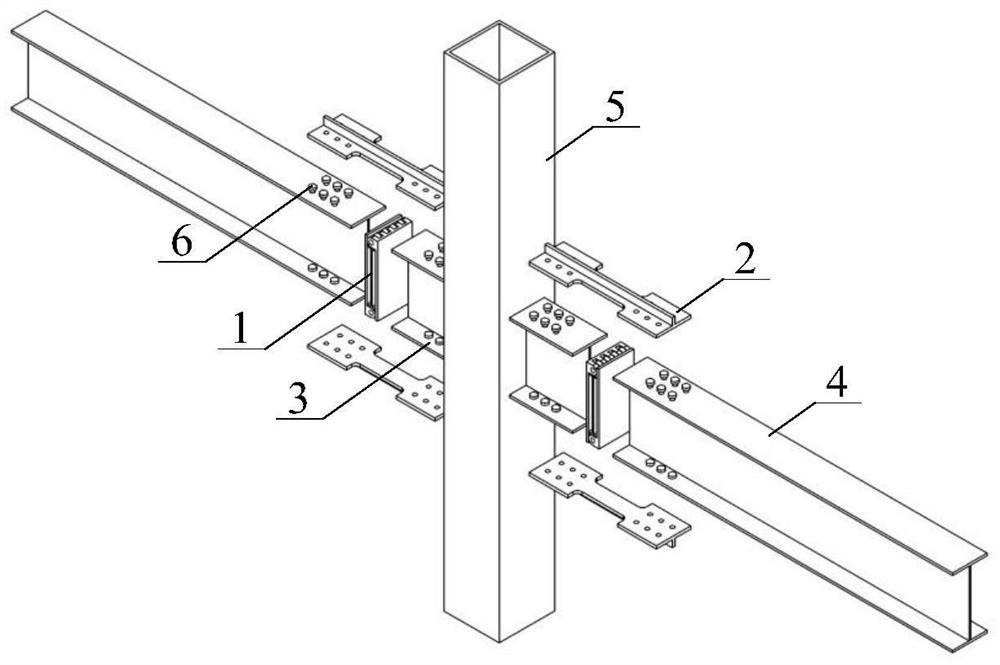 Double-hinged recoverable function steel frame beam-column joint