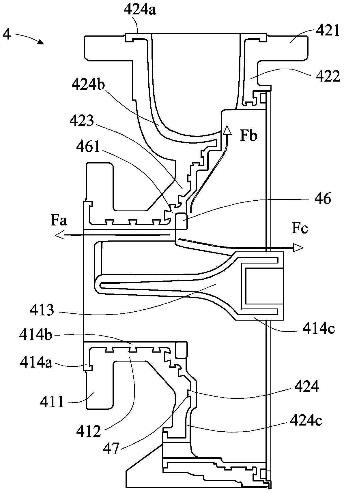 structure of pfa lined pump casing