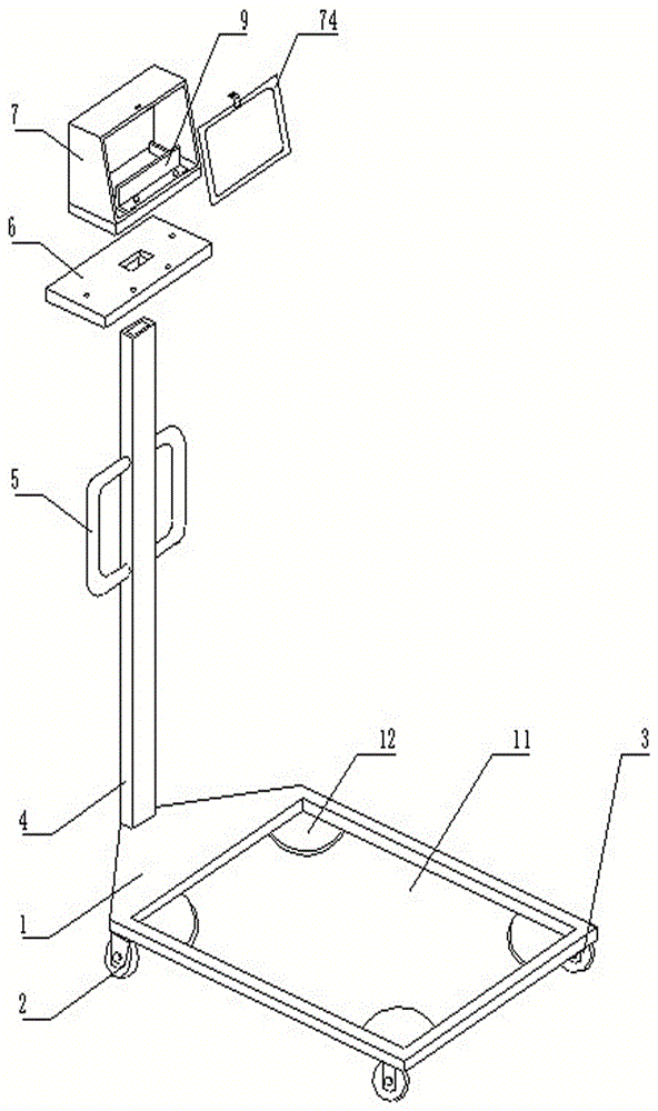 Rack facilitating mobile use of electronic platform scale