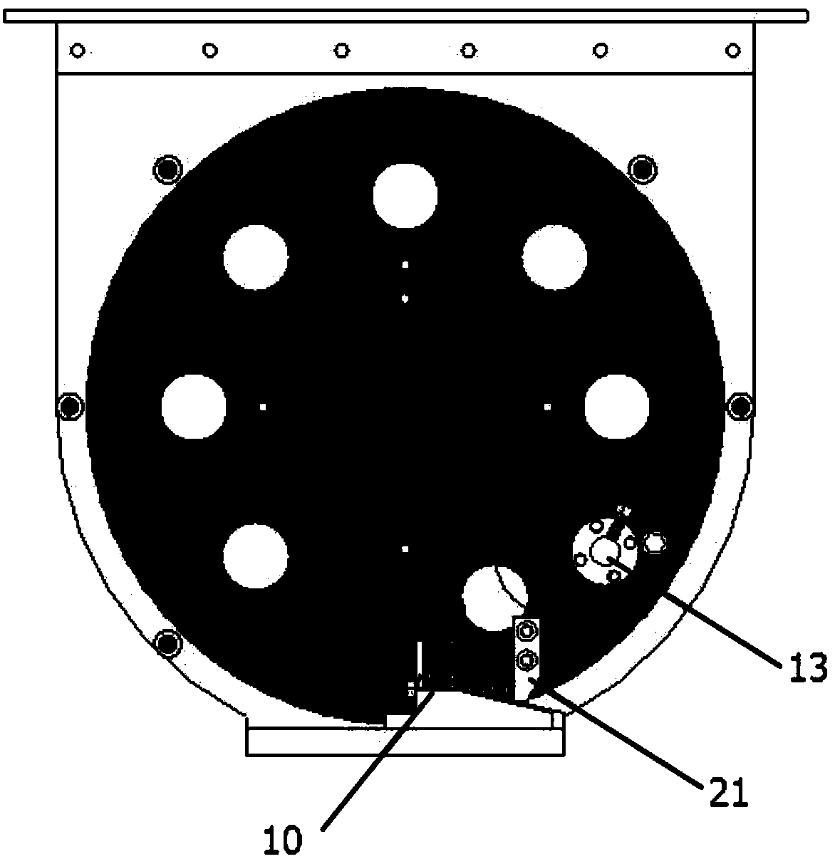 A manual operating device for emergency lowering of the landing gear of a flight simulator