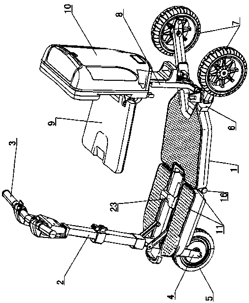 Travel suitcase folding electric tricycle