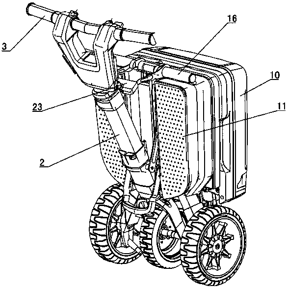 Travel suitcase folding electric tricycle