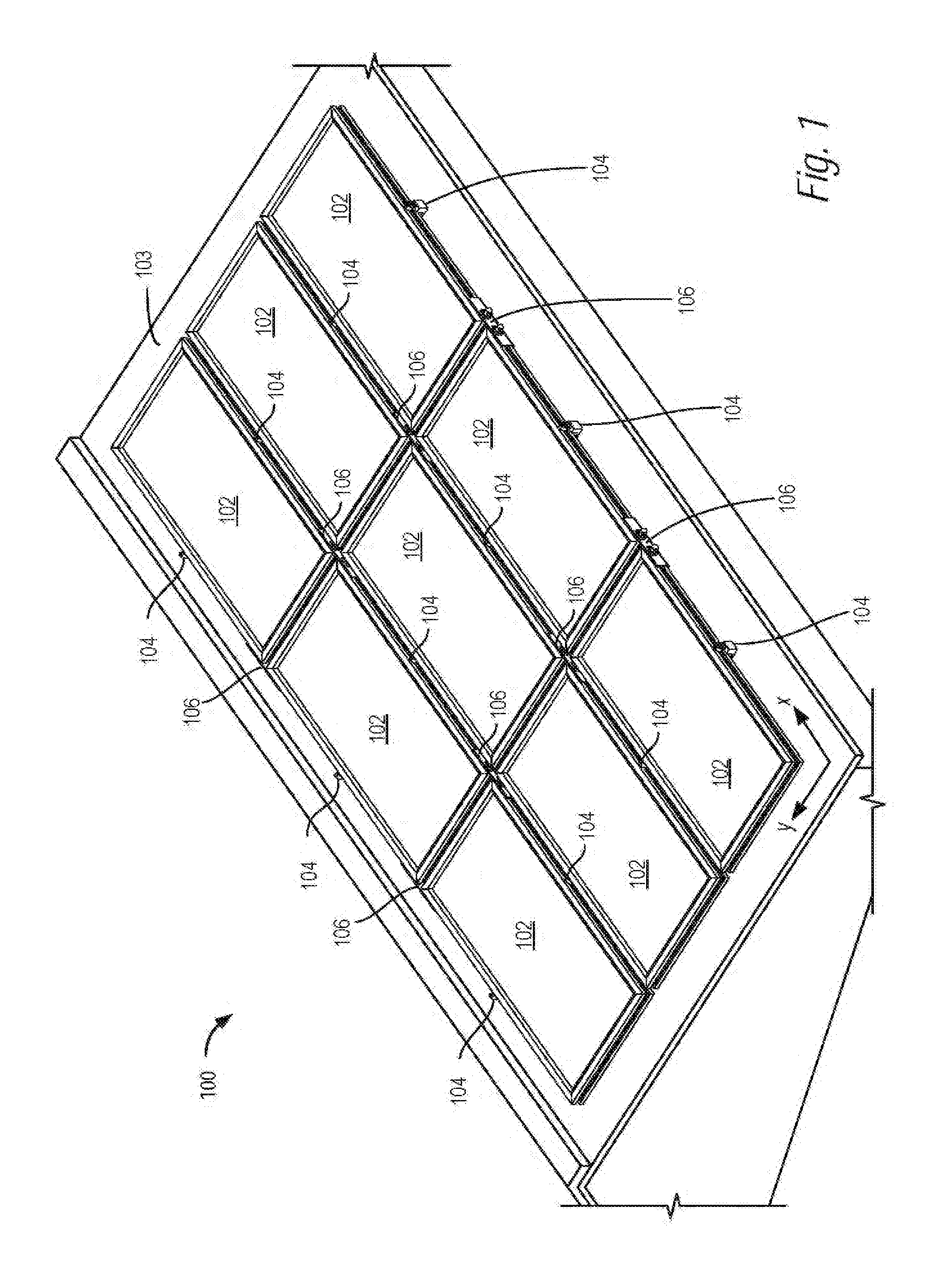Pivot-fit frame, system and method for photovoltaic modules