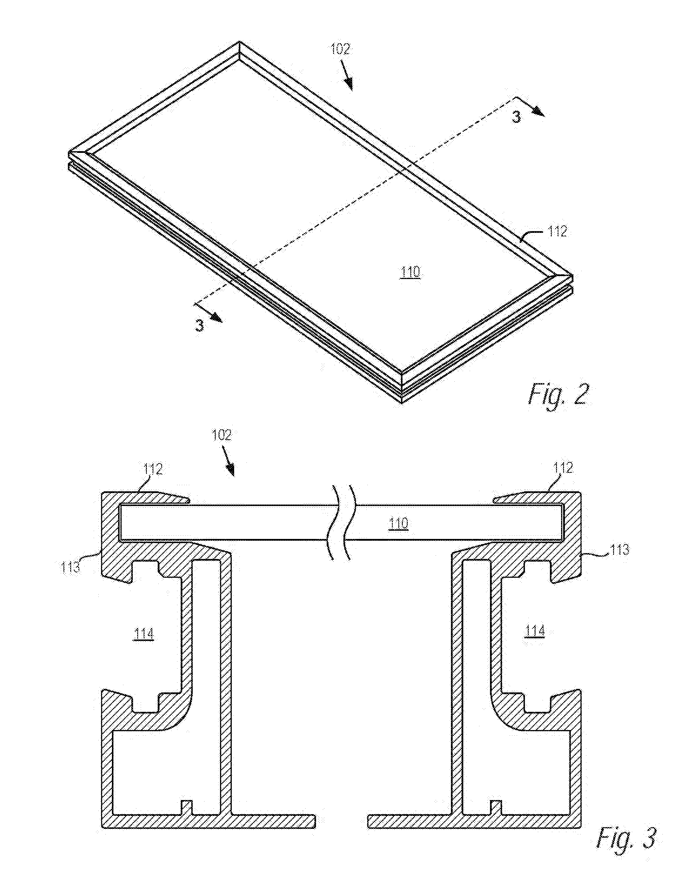 Pivot-fit frame, system and method for photovoltaic modules