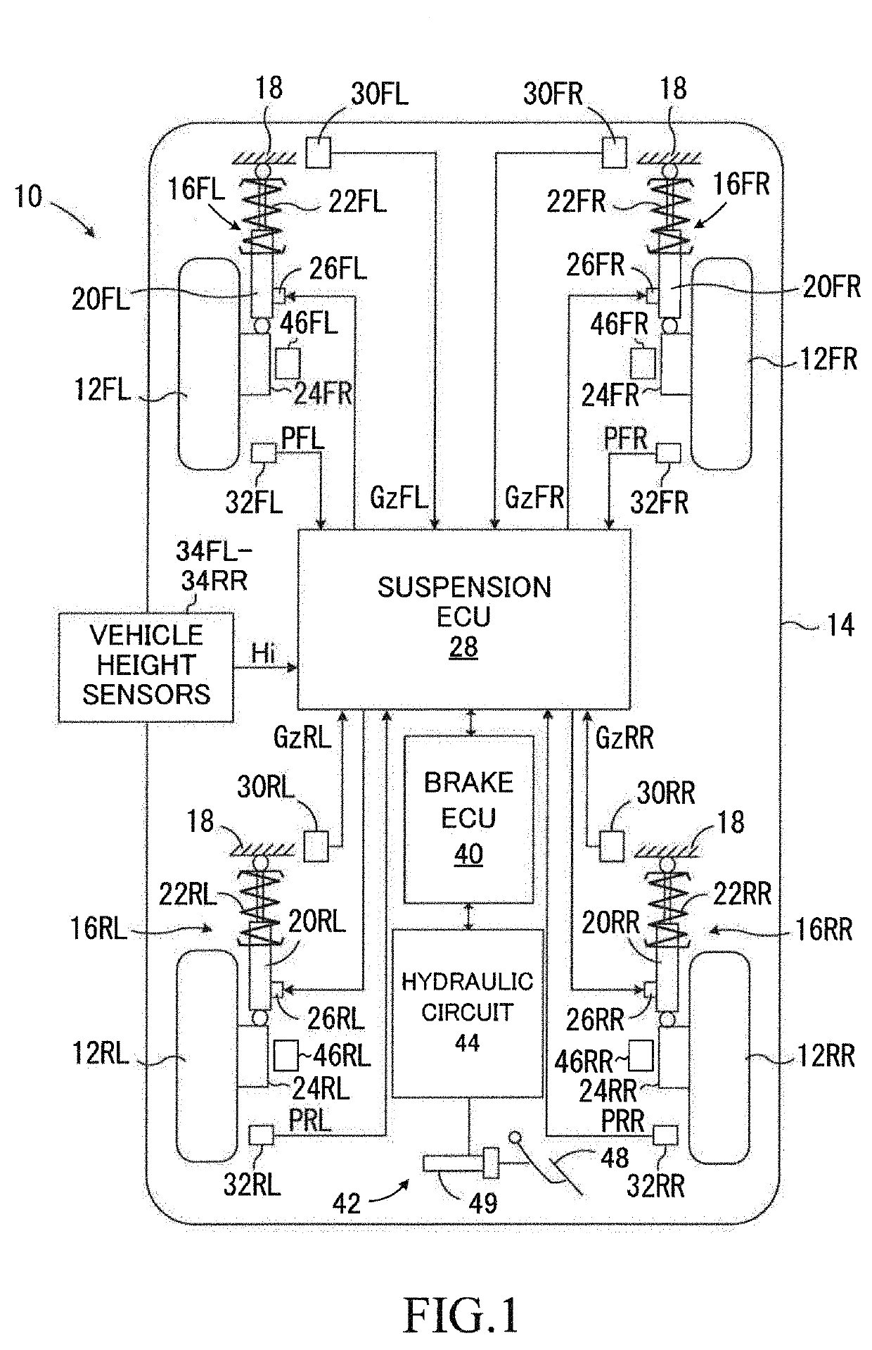 Damping force control device