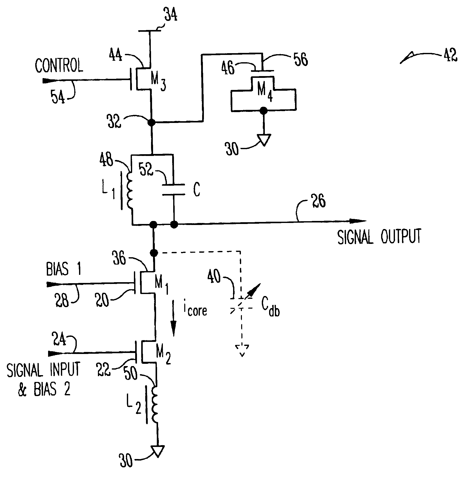 Receiver system with electrically tuned integrated amplifier and method