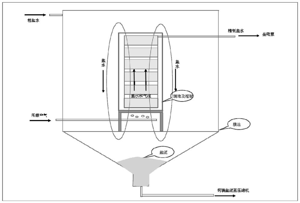 Method for refining ionic membrane caustic soda primary refined brine
