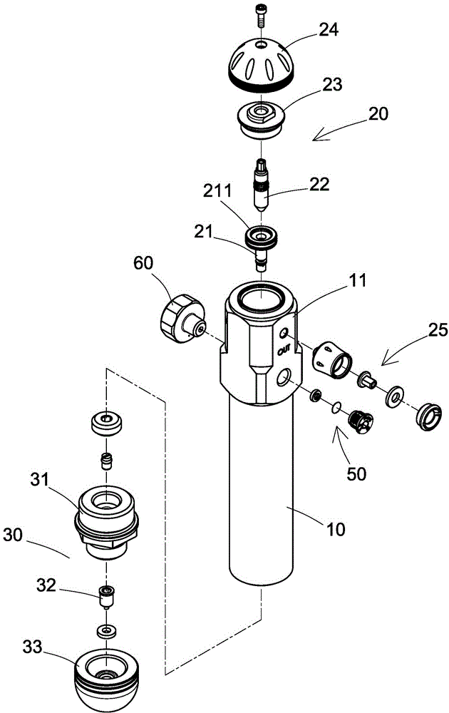 High-pressure gas cylinder structure for inflation
