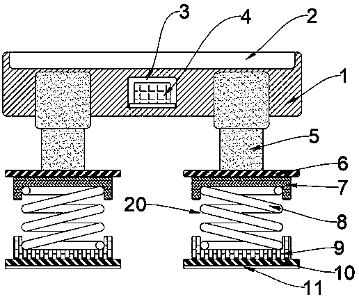 Foldable damping bed in field trip vehicle