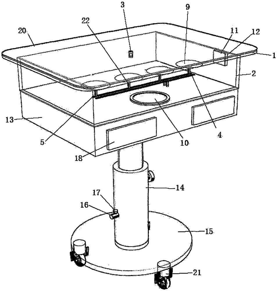 Aquarium-type dining-table with air bubble control function