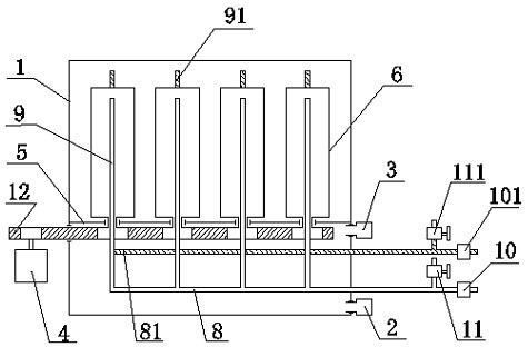 A double-row single-spray cleaning device for high-temperature resistant filter bags