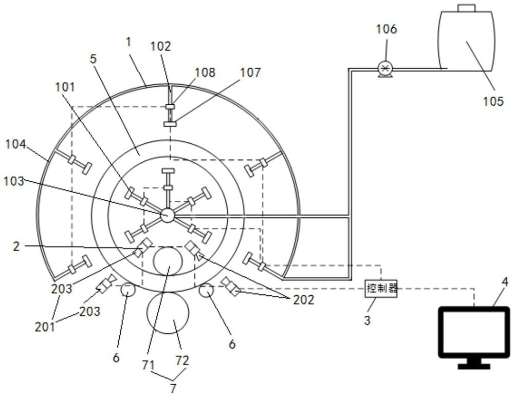 Large shell ring differential temperature rolling uniform cooling system and method