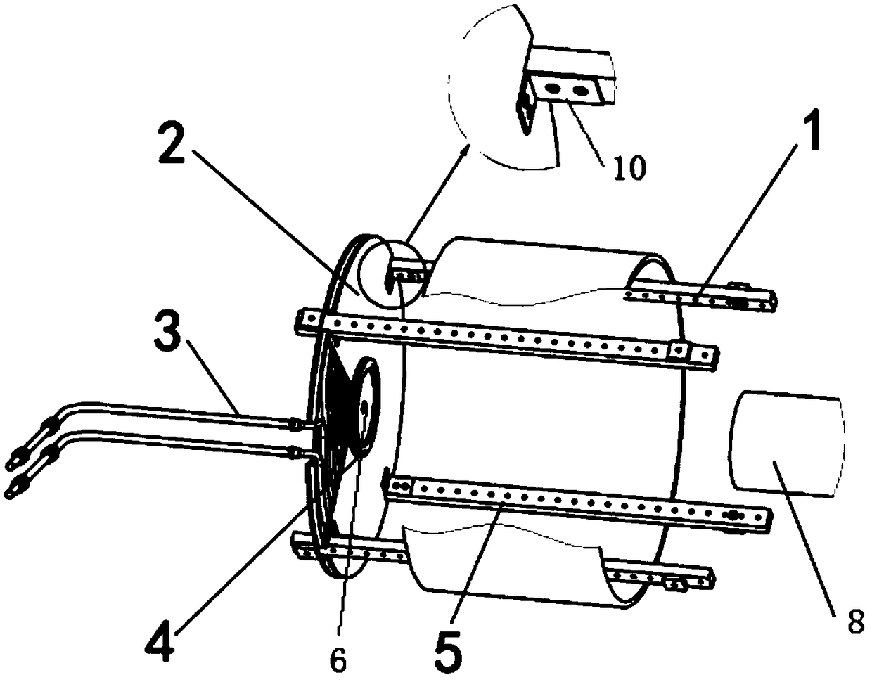 Limiter for test platform for interaction of fusion reactor plasma and material