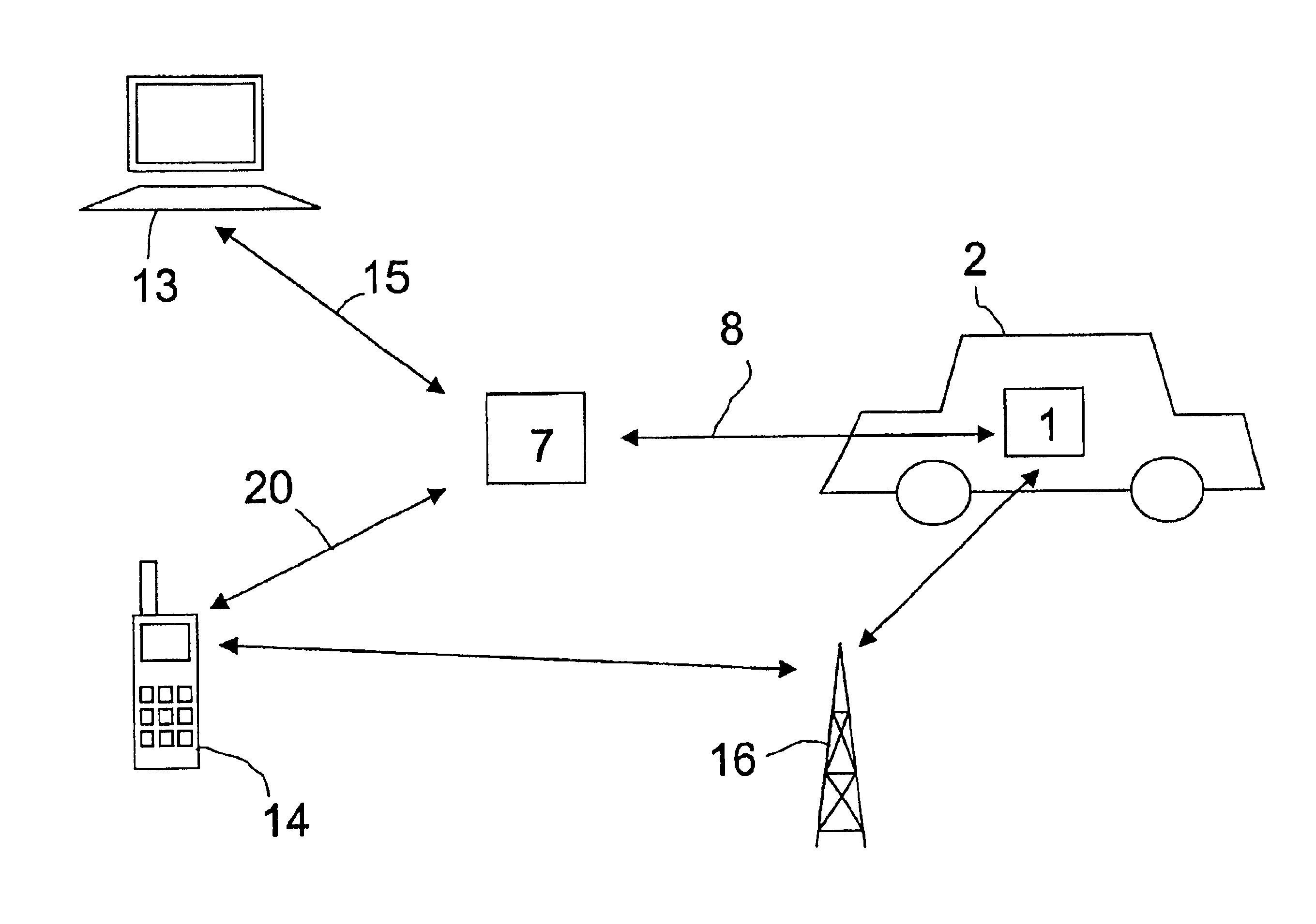 Communication system for use with a vehicle