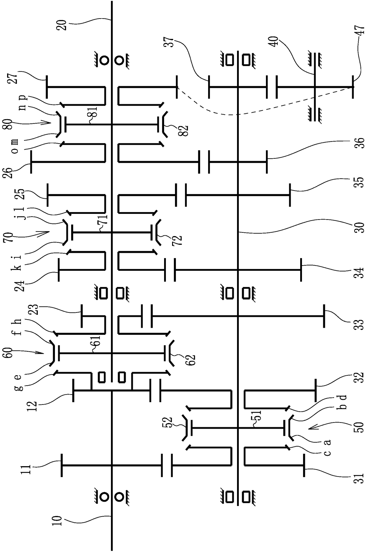 Multi-gear transmission