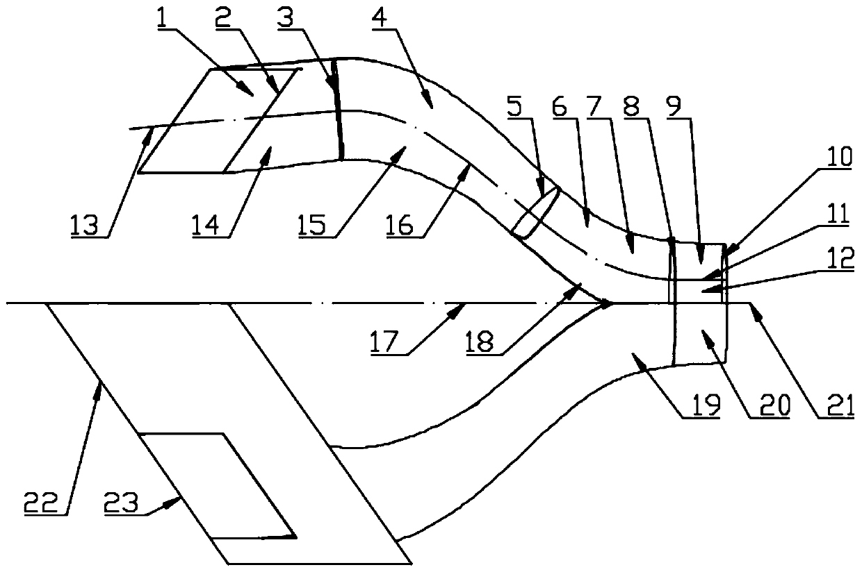 An air intake suitable for small jet drones with flying wing layout