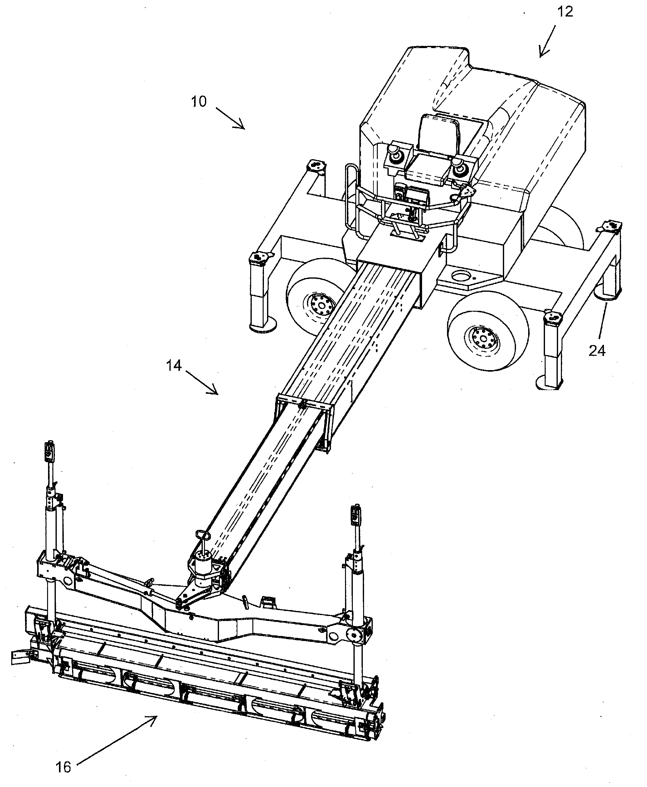 Apparatus and method for improving the control of a concrete screeding machine