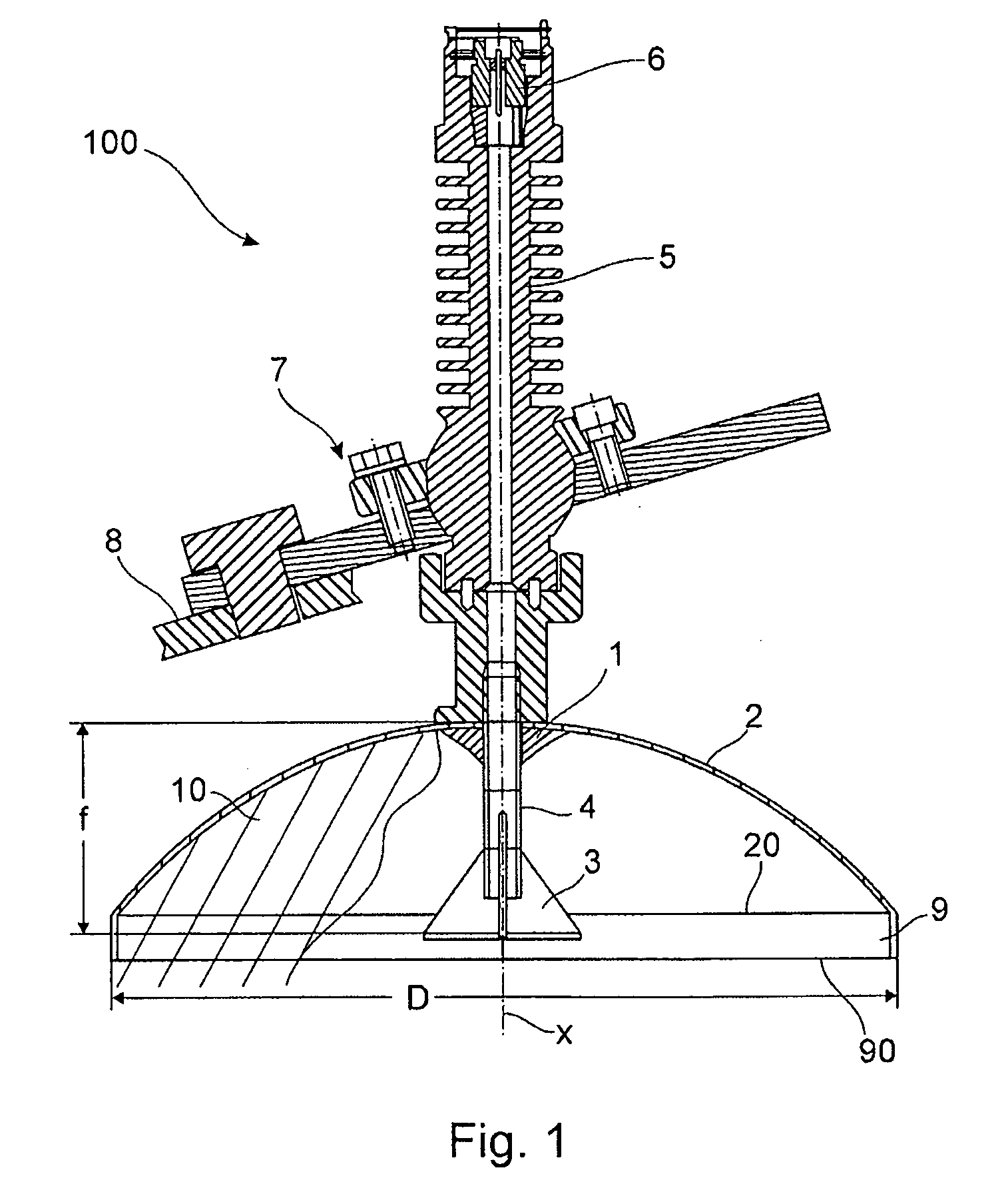 Parabolic antenna with rinsing connection