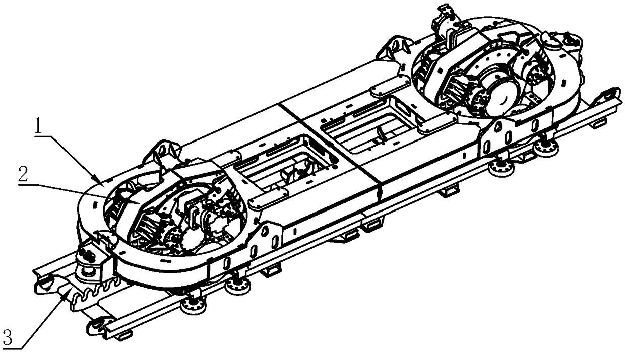 Wheel Guided Suspension and Rail Device for Sightseeing Vehicles with Rack Rail