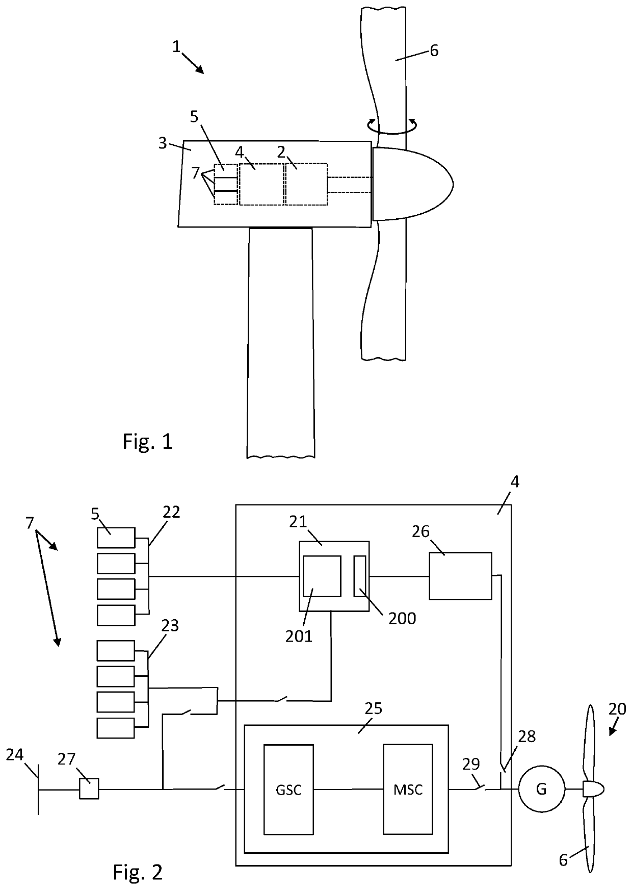 Operation of a wind turbine during grid loss using a power storage unit