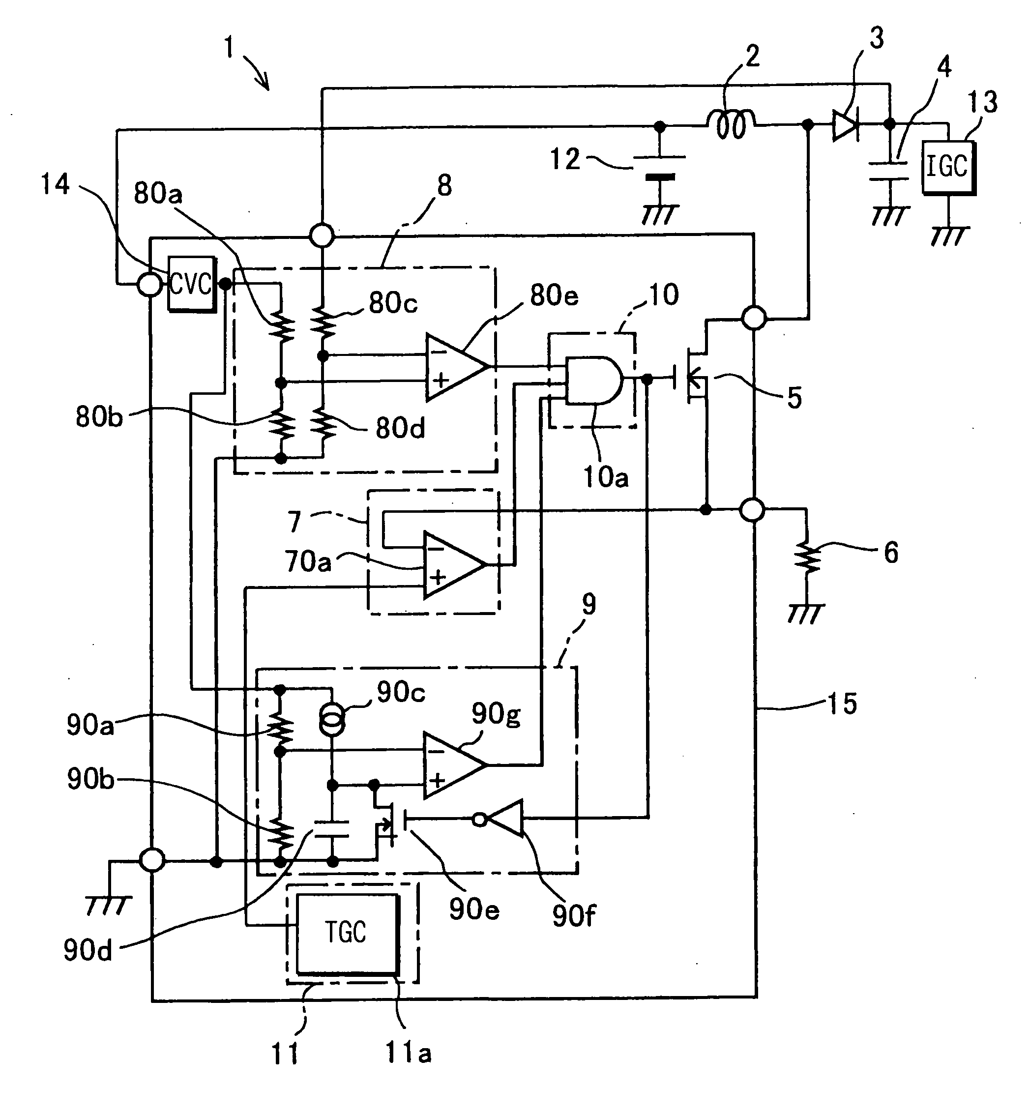 DC-DC converter for boosting input voltage at variable frequency