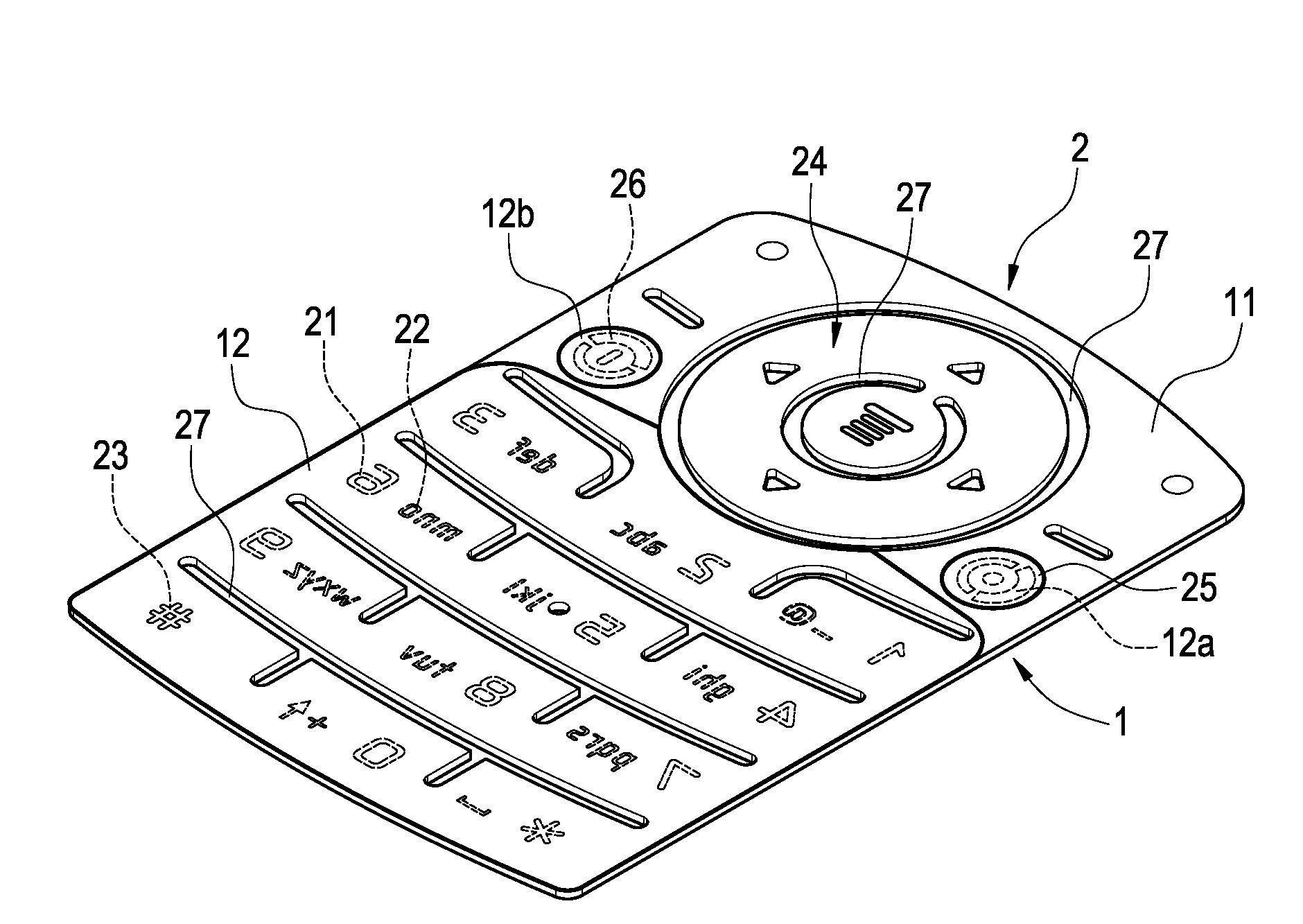 Method For Manufacturing Thin Keypad Assembly And Such Assembly