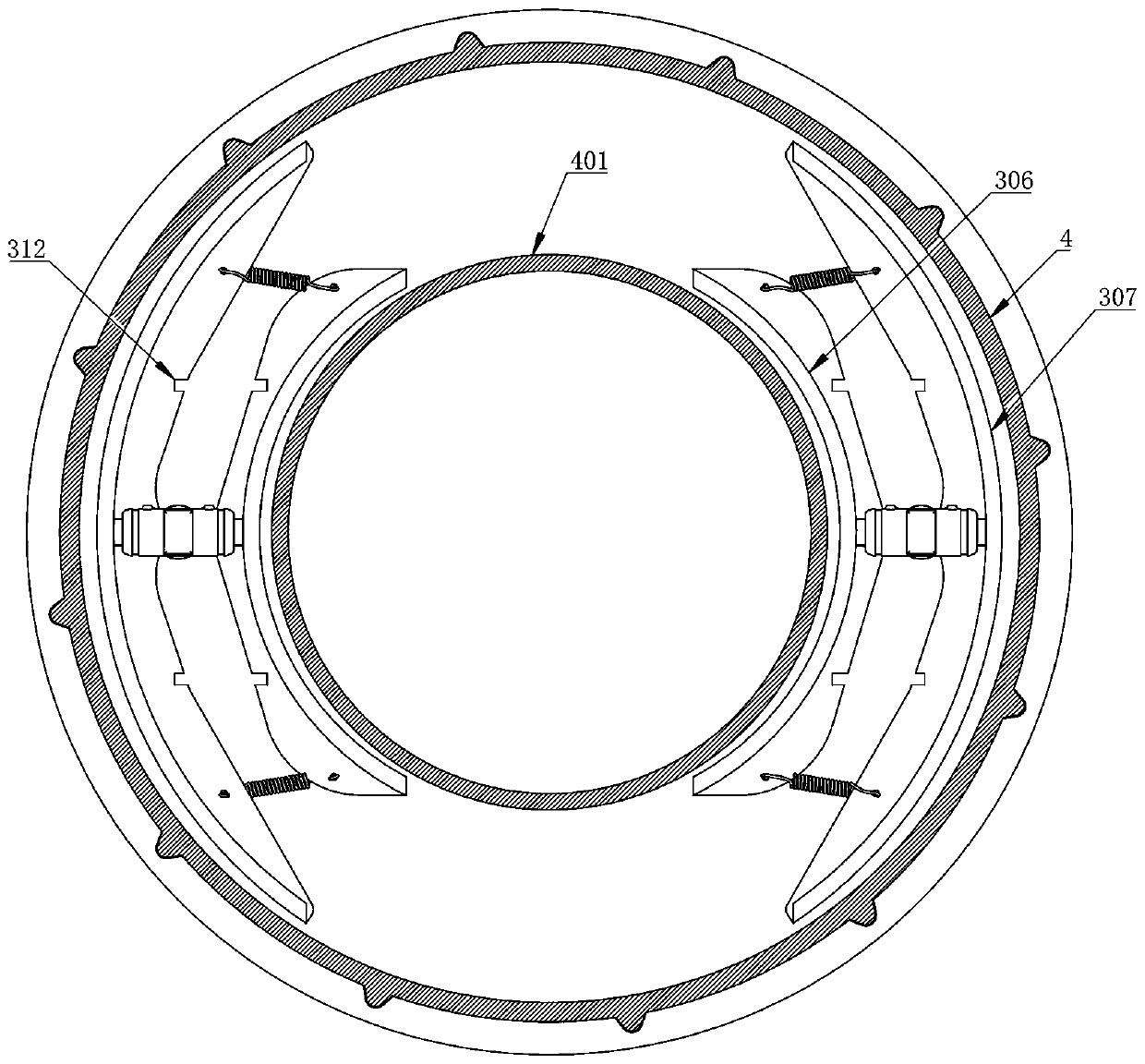 Doubledirection highefficiency heat dissipation drum type braking