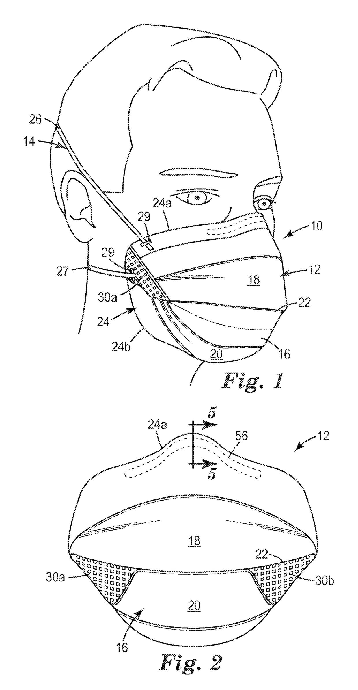 Filtering face-piece respirator having nose cushioning member