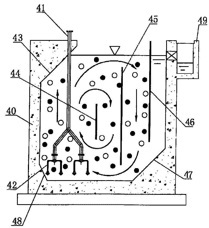 Biological cycle moving bed sewage treatment system and method thereof