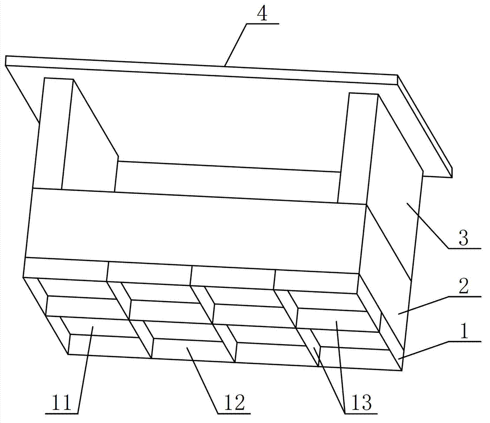 Floating transport and towing dock module and construction method thereof