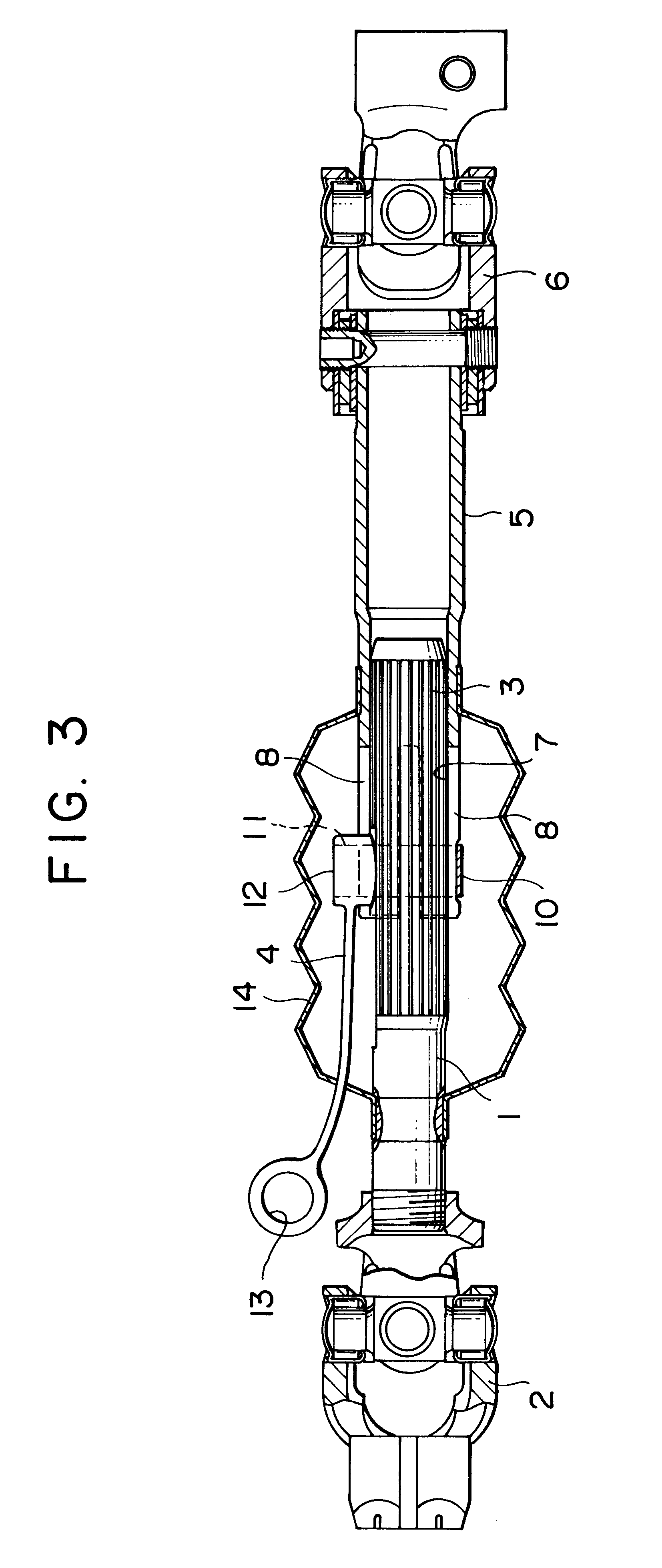 Coupling structure of variable length shaft