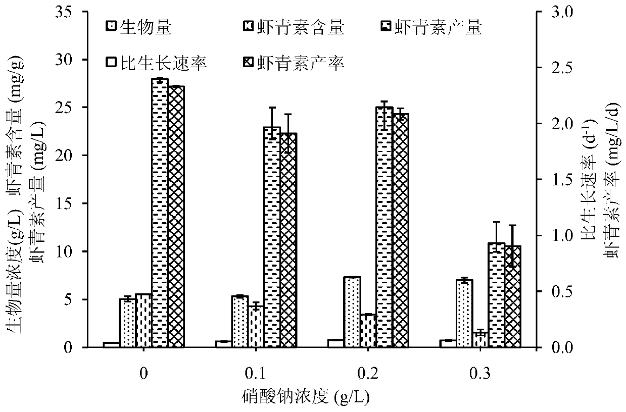 A method for inducing Chlorophyll algae to efficiently synthesize astaxanthin