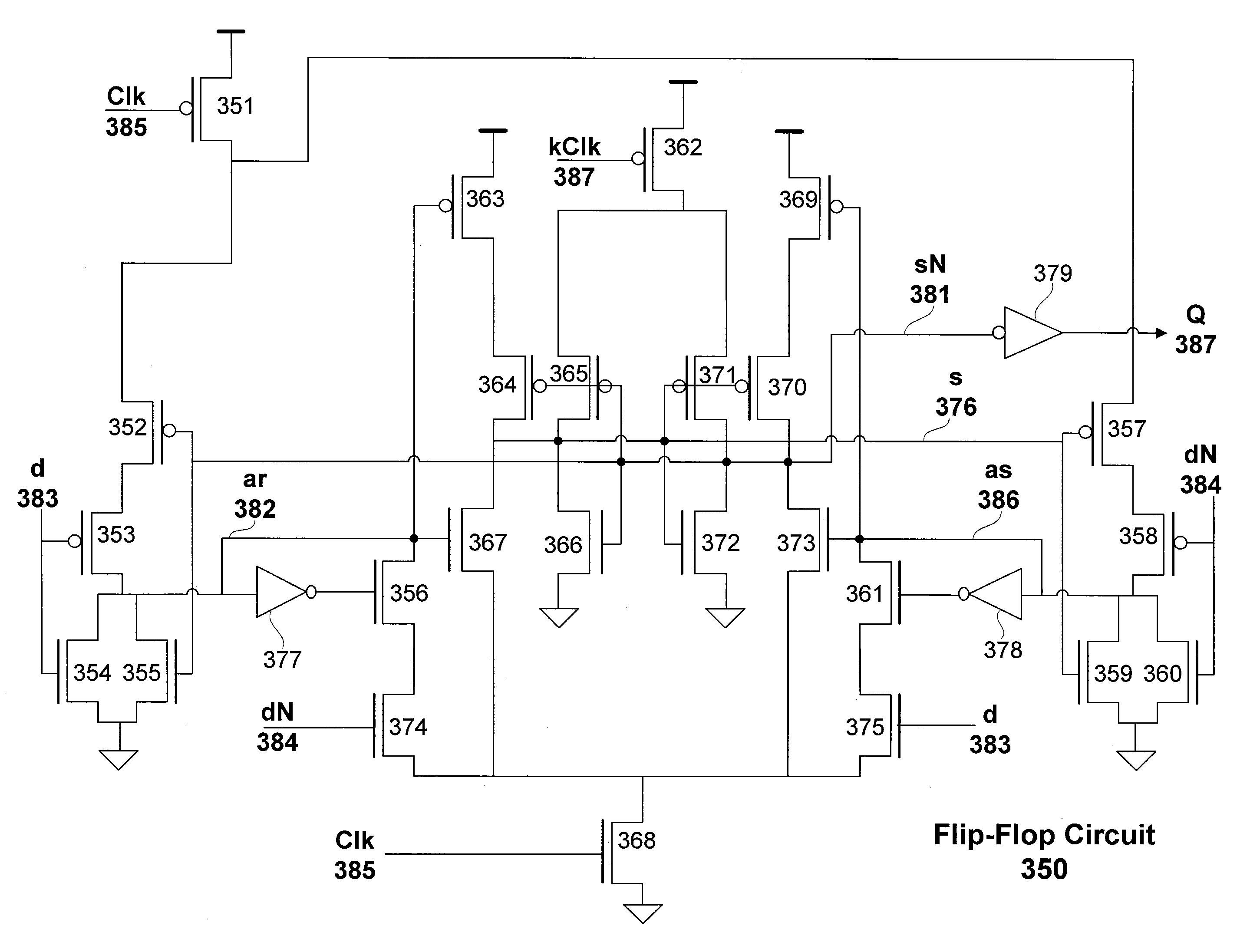 Dual-trigger low-energy flip-flop circuit