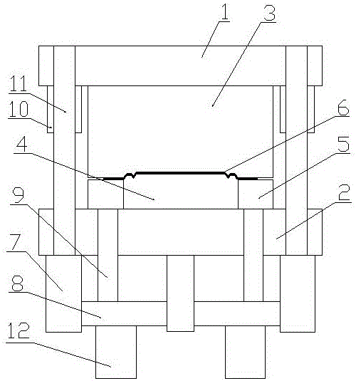 Unequal material thickness drawing forming mould mechanism for automobile front subframe upper plate