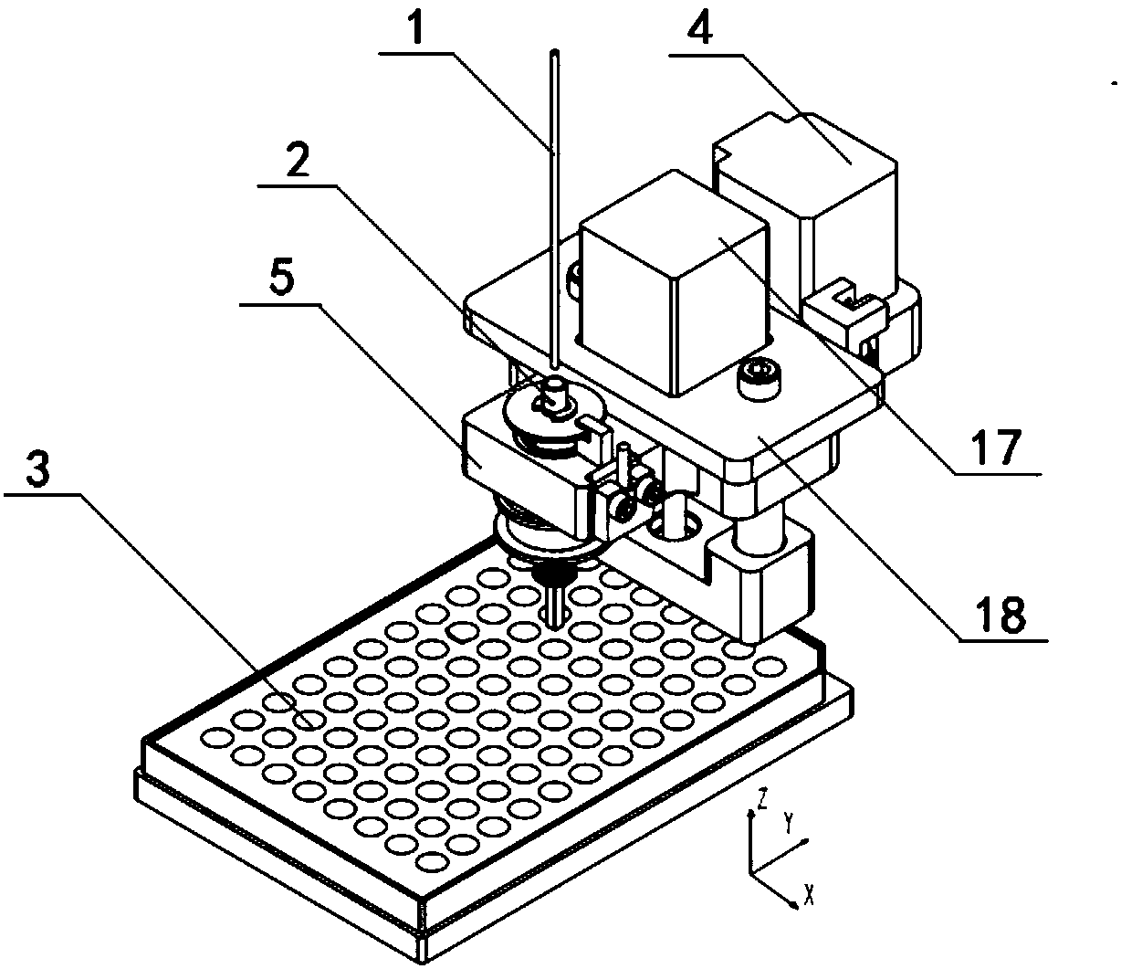 Full-automatic stirring sample feeding device with anti-collision function