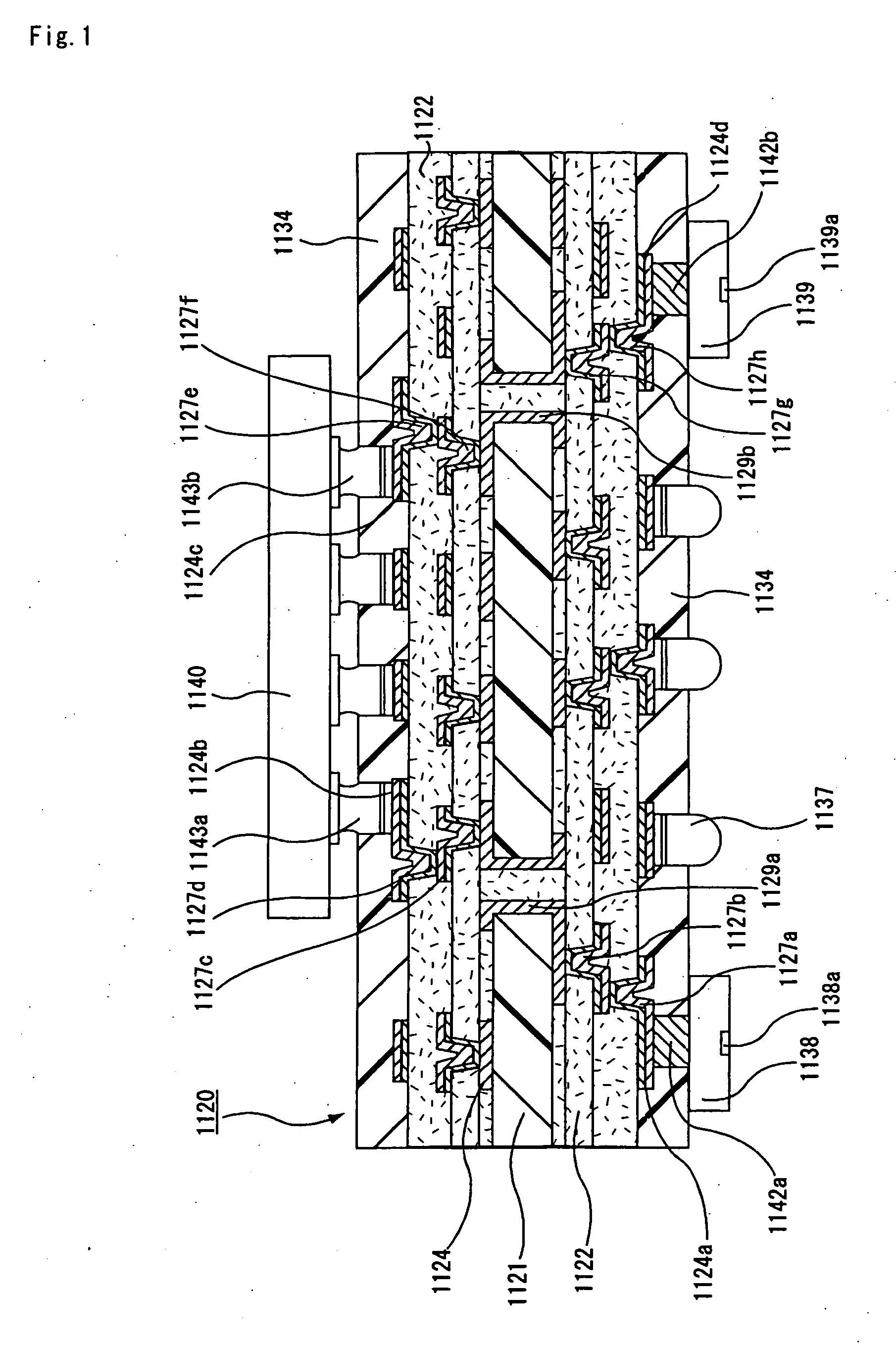 Substrate for mounting IC chip, multilayered printed circuit board, and device for optical communication