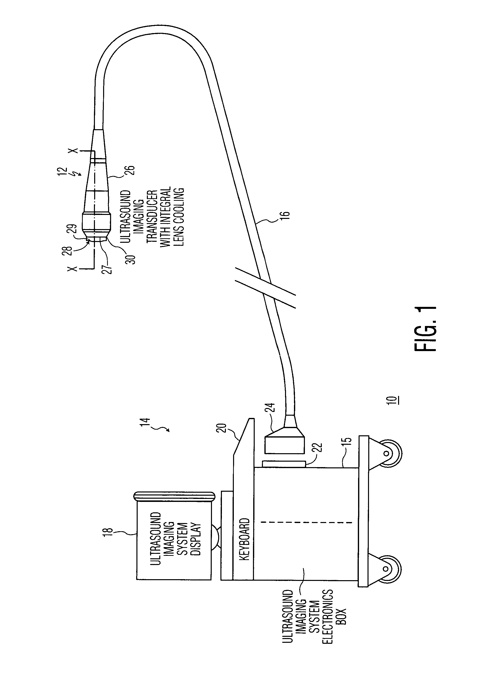 Method and apparatus for cooling a contacting surface of an ultrasound probe