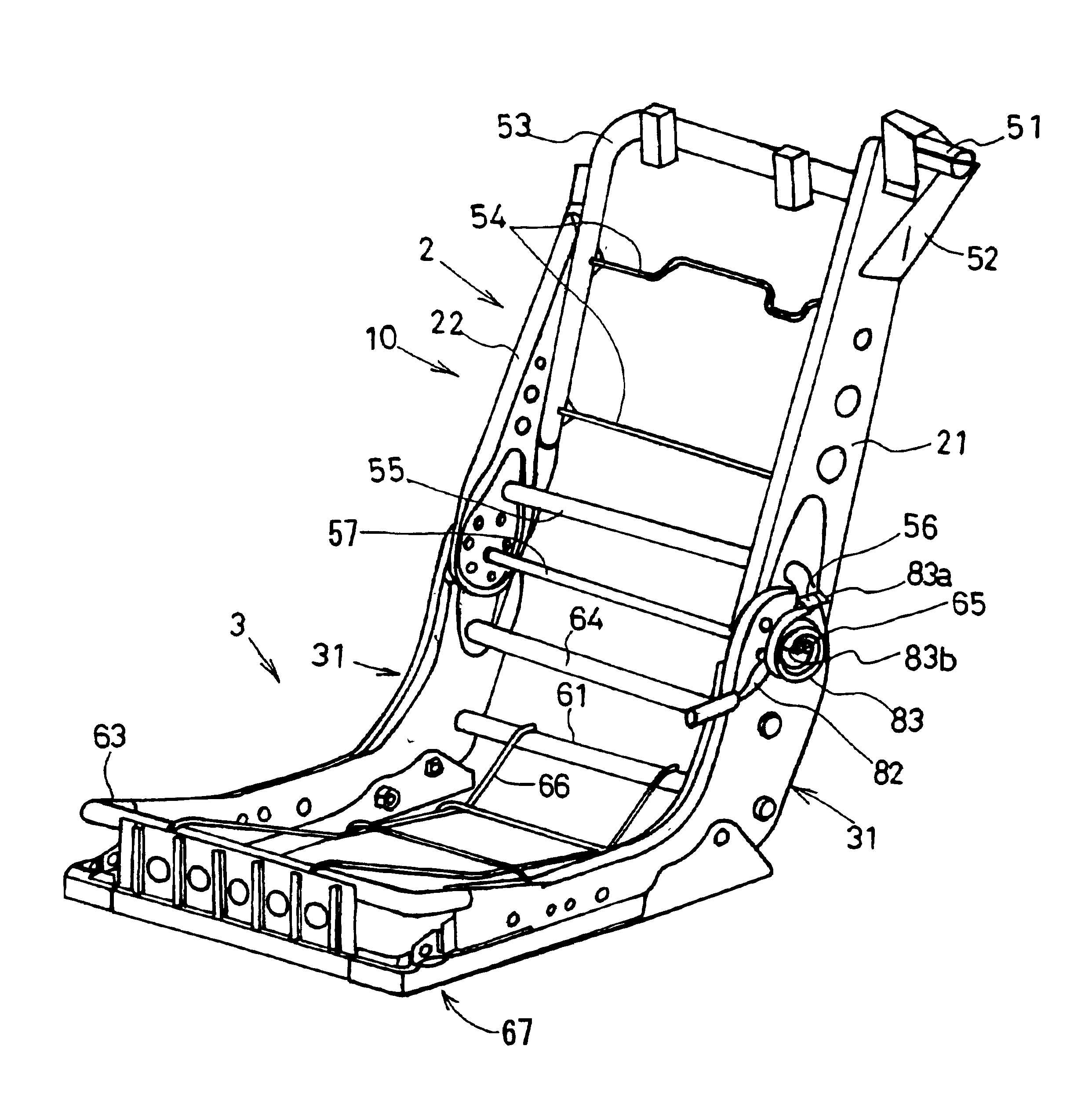 Seat frame of a vehicle seat