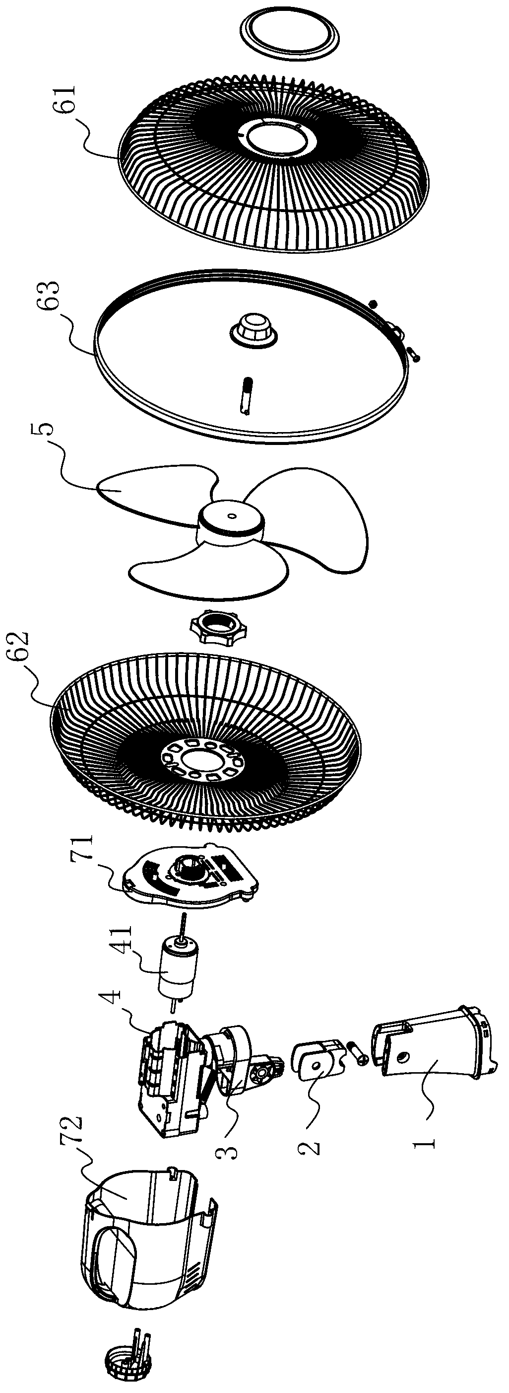 Electric fan with adjustable pitching angle