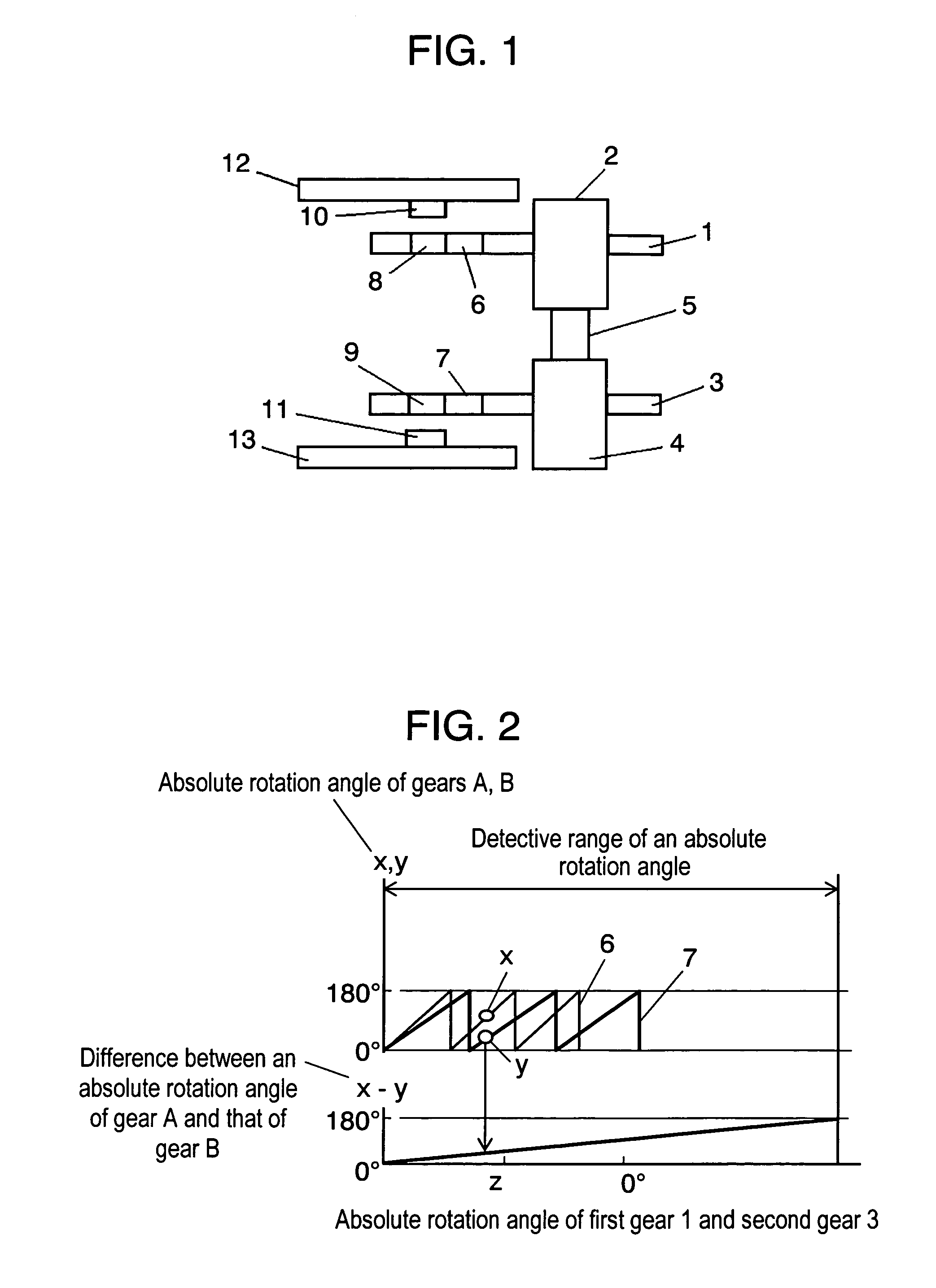 Device for detecting absolute rotation angle and torque